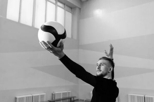 volleyball player serving